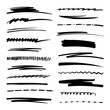 Hand drawn collection set of underline strokes in marker brush doodle style. Grunge brushes.