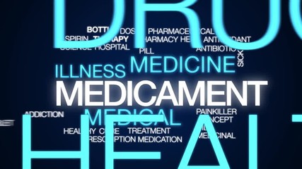 Canvas Print - Medicament animated word cloud. Kinetic typography.