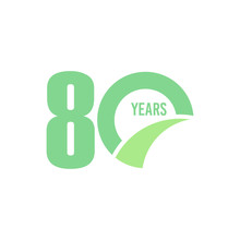 80 Year Anniversary Vector Template Design Illustration
