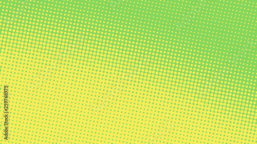Bright Pop Art Background In Green And Yellow Colors Dot Haltone