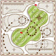 golf course. isolated on white background. vector illustration.