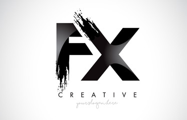 FX Letter Design with Brush Stroke and Modern 3D Look.