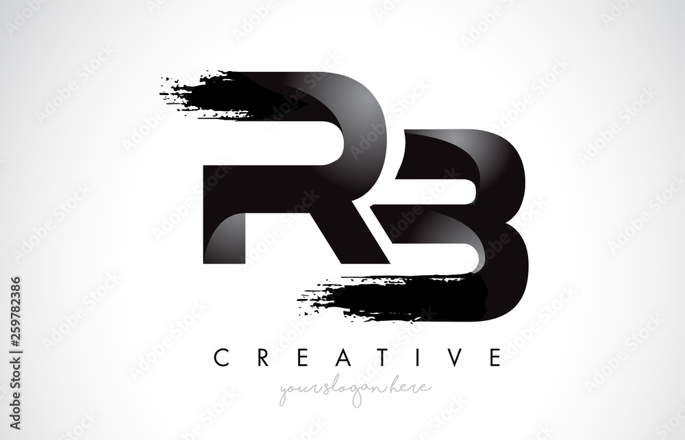 Fancy Letter R&b RB Letter Design with Brush Stroke and Modern 3D Look. Stock Vector ...