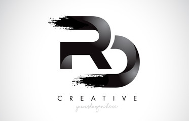 RD Letter Design with Brush Stroke and Modern 3D Look.