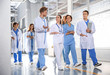 © New Africa - Group of medical students in college hallway