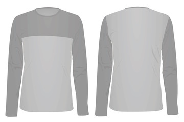 Long sleeve grey t shirt. vector illustration