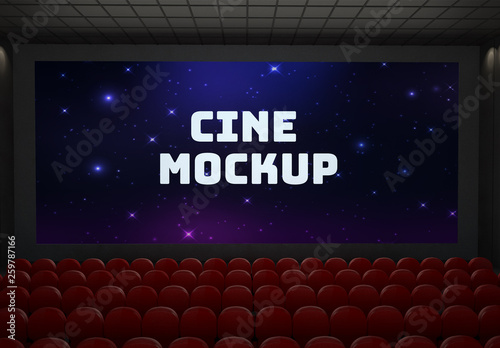 Download Movie Theater Screen Mockup Stock Template Adobe Stock
