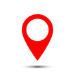 © Yeliena - Red pin map icon isolated on white background. Vector illustration.