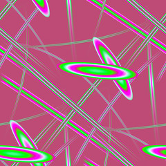 Fototapete - Seamless abstract pattern on dark pink background. Fractal generated by competrom. Flying discs Modern futuristic pattern. Fractal graphics for creative graphic design.