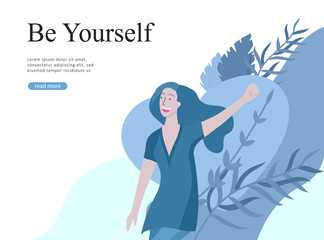 Wall Mural - Web page design template for beauty dreams, International Womens Day, girls power, wellness, body care, healthy life, design vector illustration concept for website and mobile website development