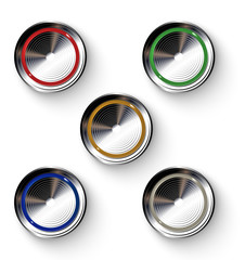 Wall Mural - Set of realistic colored buttons