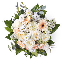 Beautiful Wedding Bouquet Isolated On White Background