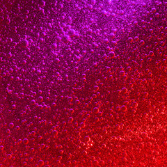 Wall Mural - Red & purple liquid with impressive quantity of sparkling air bubbles.
