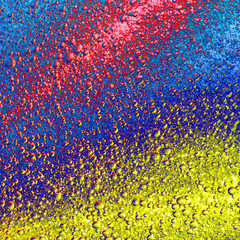 Wall Mural - Blue, red and yellow abstract texture photo.