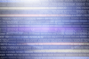 Leinwandbilder - Blue screen computer binary code.