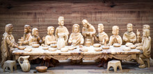 Medieval Wood Carving Of The Last Supper. This Is A Medieval Wood Carving Of The Last Supper.