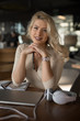 Sexy blonde businesswoman portrait