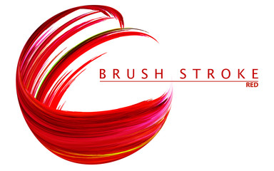 Poster - Venetian red brushstroke on white. Colorful swirl