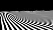 Abstract white striped wavy landscape. Sine line background. Simple ocean horizon op art with.