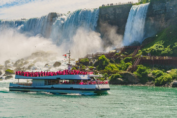 Water rushing over Niagara Falls