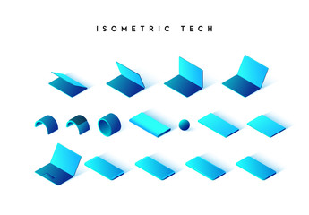Aufkleber - Isometric technique isolated on white background.