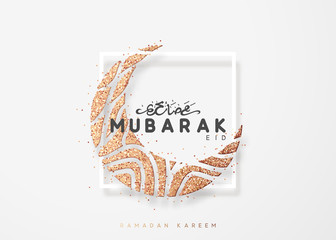 Wall Mural - Eid mubarak greeting card with Arabic calligraphy Ramadan Kareem