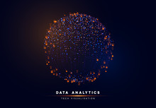 Big Data Technology. Background Abstract Digital Round Sphere Blue Pattern.