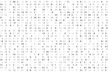 Leinwandbilder - Random  hex code stream. Matrix background. Vector illustration isolated on white background