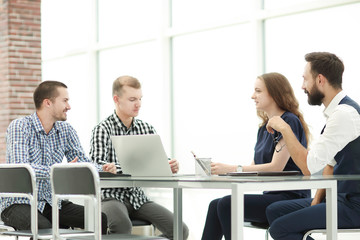 Wall Mural - business team is discussing a new business project