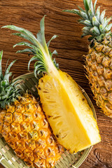 Wall Mural - Fresh and delicious pineapple fruit slice platter