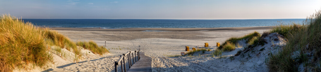 Poster - Beach on the East Frisian Island Juist in the North Sea, Germany, in morning light.