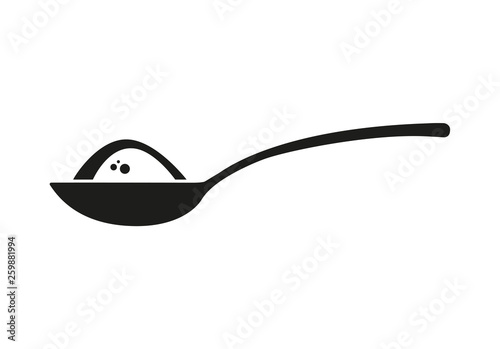 Fotografía Spoon with sugar, salt, flour or other ingredient icon