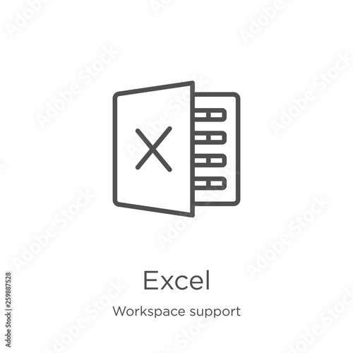 Excel Icon Vector From Workspace Support Collection Thin Line