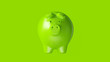 Lime Green Piggy Bank 3d illustration 3d render