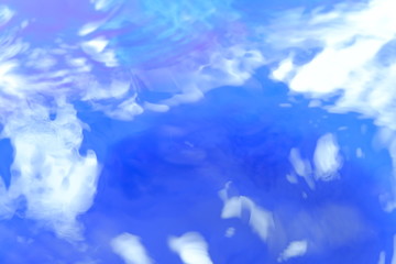 blue sky with clouds and sun