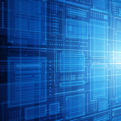 Poster - Abstract database technology blue connections inspace vector background.