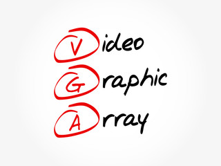 Aufkleber - VGA - Video Graphic Array acronym, technology concept background