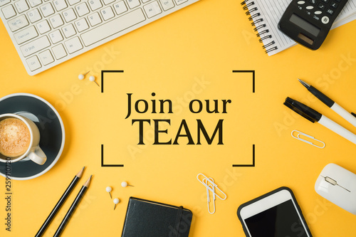 Fotografía Job recruit concept with office desk. Business background.
