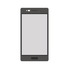 Fototapete - Grey mobile phone with blank screen. Fronv view mobile phone sign.