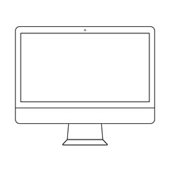 Fototapete - Desktop computer outline. Screen desktop computer, monitor icon outline. Computer display outline vector eps10. 