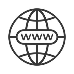 Poster - Www globe sign. Www internet globe icon, vector.