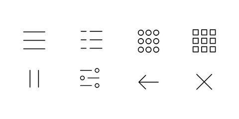 Aufkleber - Set icons menu for apps and web. Hamburger Menu Icon. Vector illustration