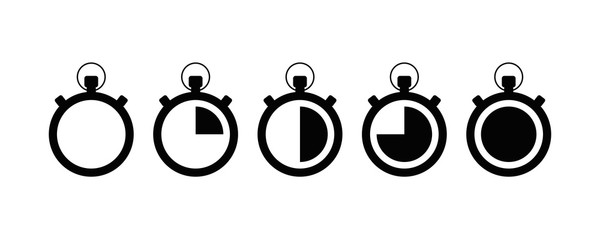 Poster - Set of timer icon isolated on white background. Timer sign in trandy flat design.