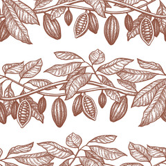 Wall Mural - Seamless pattern with cocoa.