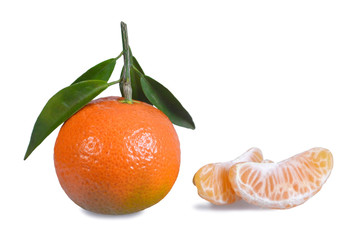Wall Mural - Tangerine isolated on white background