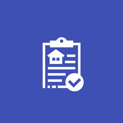 Canvas Print - house insurance contract vector icon