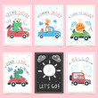 © HandDraw - Set travel animals - cartoon template.