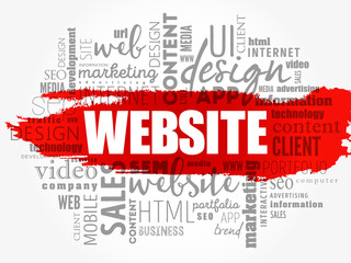 Poster - WEBSITE word cloud collage, business concept background