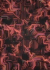 Poster - Digital colored lines abstract background. Modern covers design with geometric pattern. 3d rendering