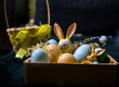 Easter bunny with eggs colorful